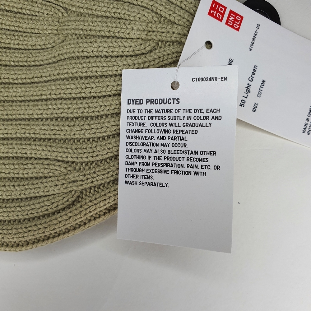 Uniqlo Light Green Ribbed Beanie NWT - Picture 3 of 4
